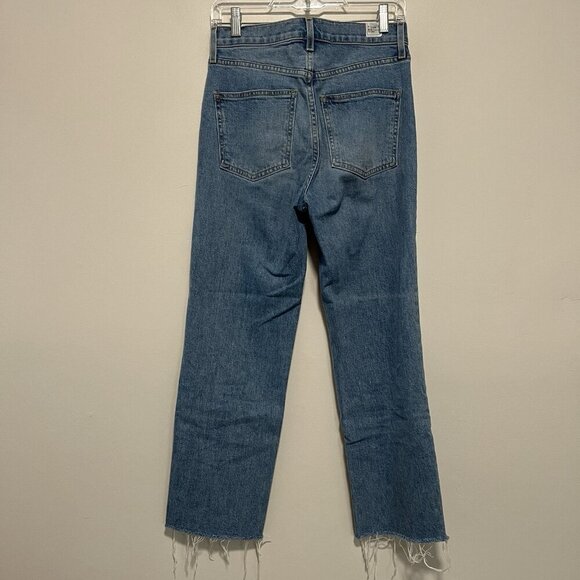 Frank & Eileen‎ Monaghan Straight Leg Button Fly Fray Hem Blue Jeans Size 26 - Picture 4 of 8